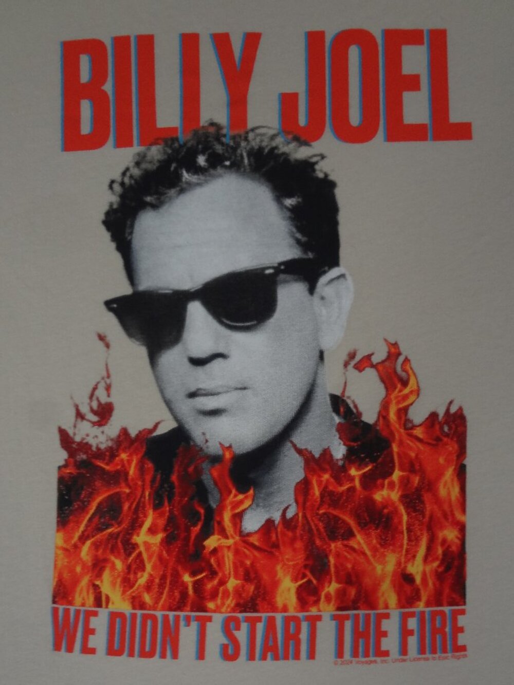 BILLY JOEL WE DIDN'T START THE FIRE - OFF-WHITE BEIGE MEDIUM (LEE) T-SHIRT L557